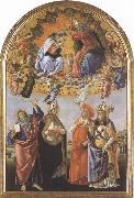 Sandro Botticelli Coronation of the Virgin,with Sts john the Evangelist,Augustine,jerome and Eligius or San Marco Altarpiece (mk36) oil